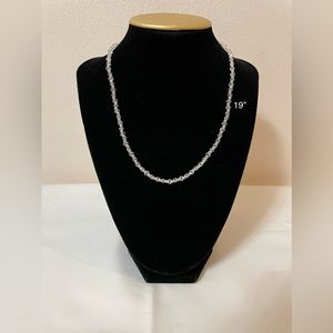 Clear Crystal 1mm and 3mm Beaded Necklace/Choker